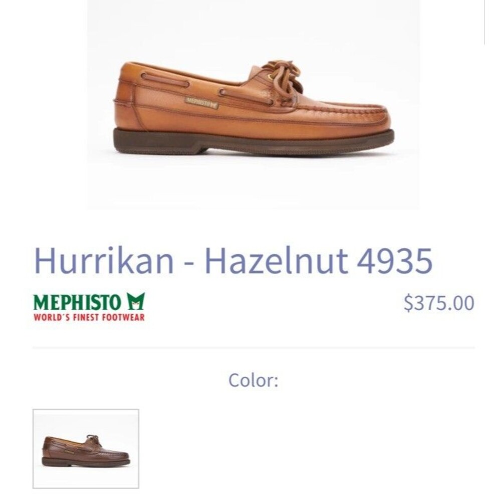 MEPHISTO SPINNAkER Hurrikan shoes Lace Up Brown Men Size‎ 8 Leather Hazelnut